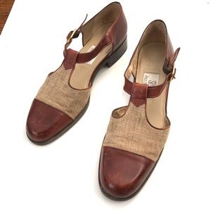 VINTAGE CANVAS AND LEATHER SHOES